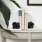 7" Black MDF Knot Bookends with White Stands Set
